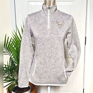 Custom Women’s Chicago Bulls Heather Fleece Quarter-Zip Size M